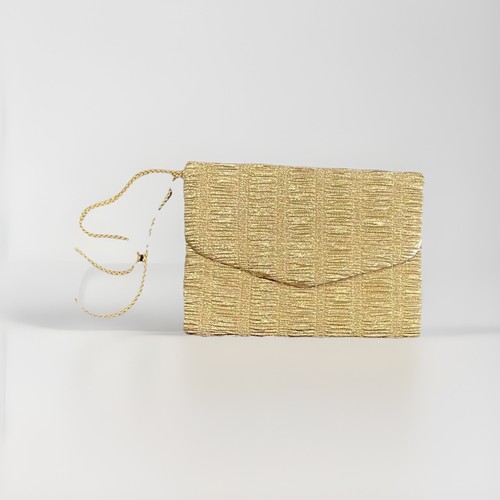 Ruched gold purse - gold, purse/clutch