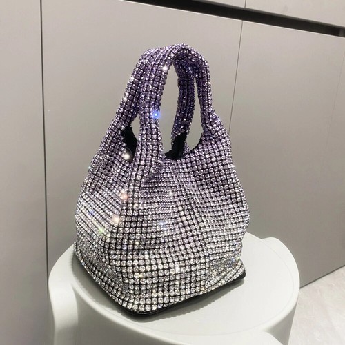 Rhinestone evening clutch bag - rhinestone,